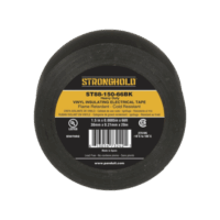 Cinta El?ctrica STRONGHOLD para Aislar, de PVC, Trabajo Pesado El?ctrico Industrial (Soporta UV, abrasi?n, agua, aceite y corrosi?n), Grosor de 0.21 mm (8.5 mil), Ancho de 38 mm, y 20 m de Largo, Uso Interior/Exterior, Color Ne