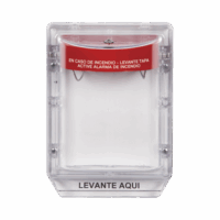 Cubierta Protectora de Policarbonato Serie Stopper II? , Con Bocina, Sin Espaciador, Montaje Empotrado, Etiqueta en Espa?ol