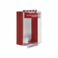 Cubierta Universal Transparente con Espaciador, Texto de Incendio en Espa?ol