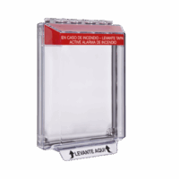 Cubierta Universal Transparente de Bajo Perfil y Texto de Incendio en Espa?ol