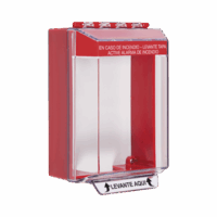 Cubierta Universal De Montaje Superficial, Con Espaciador 1.46", Serie Universal Stopper? Texto De Incendio En Espa?ol