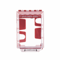 Cubierta Universal Transparente, de Bajo Perfil, con Espaciador, Texto de Incendio en Espa?ol, Notificación Audible y Visible