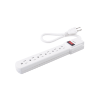 Multicontacto con cable 30 cm. 6 tomas 127 Vca l?nea, tierra, neutro 15 A max.