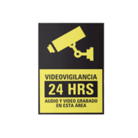 Etiqueta de Videovigilancia en Vinil Adhesivo Mate / Paquete con 10