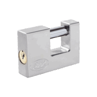 Candado para Cortina Met?lica / Medida 80 mm/ Acabado Cromo Satinado/ Nivel de Seguridad 6 / Llave Est?ndar.