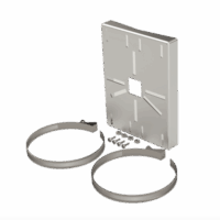 Montaje universal galvanizado para instalación de c?maras en poste 2" a 5" color gris galvanizado