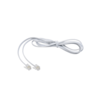 Cable telef?nico RJ11, plano, color blanco, 1.5m