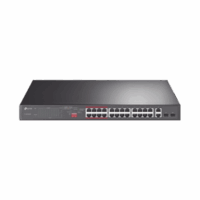 Switch PoE+ no Administrable 26 puertos 10/100 Mbps + 2 puertos 10/100/1000 Mbps + 2 puertos SFP, 8 puertos Extensor PoE (hasta 250 m), 250W, dise?o para Vigilancia IP