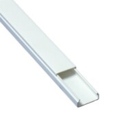 Canaleta blanca de PVC auto extinguible, sin divisi?n, 20 x 10 mm, tramo de 2.5 m (5101-01260)
