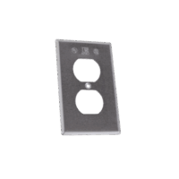 Tapa rectangular para contacto d?plex de aluminio tipo RR a prueba de intemperie.