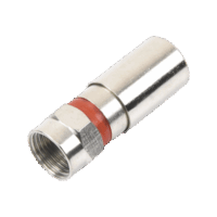 Conector F Macho de Compresi?n, Met?lico para cable RG-59, Cuerpo de Bronce Niquelado.