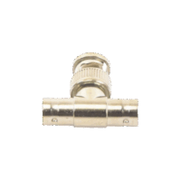 Adaptador en T para 75 Ohm de Conector BNC Macho a Doble BNC Hembra, N?quel/ Oro/ Tefl?n.