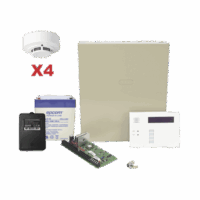 Kit de Panel de Alarma VISTA48LA con Gabinete, Batería y Transformador / 4 Sensores de humo
