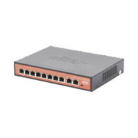 Switch PoE (802.3af/at/bt) / No administrable de largo alcance / Hasta 250m / 8 x 10/100Mbps (PoE) + 2 x Puertos Gigabit Uplink, / Hasta 120 W