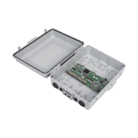 Switch WISP/FTTx con 7 puertos PoE inverso de 24V Pasivo (PoE in), 1 puerto PoE out de 24V + 2 SFP, Integrado con Gabinete NEMA IP67 para exterior