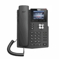 Tel?fono IP empresarial para 2 lineas SIP con pantalla LCD de 2.4 Pulgadas a color y conferencia de 3 v?as, PoE