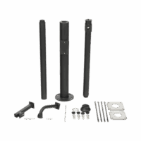 Poste Seccionado de 3 Metros / Especializado para la Instalación de Videovigilancia / Incluye Base de Cimentación y Brazo para C?mara PTZ / Color Negro