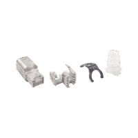 Plug RJ45 Cat6A Blindado, Terminación en Campo, Compatible con Todas las Categorías, Con Clip Protector de Seguro