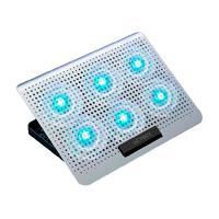 BASE ENFRIADORA ACTECK FROOST MAX B480 / 2 PUERTOS USB / 16 PULGADAS /  7 NIVELES / 6 VENTILADORES  10 W RMS / ALUMINIO / ANTIDERRAPANTE / BLANCO / AC-936163