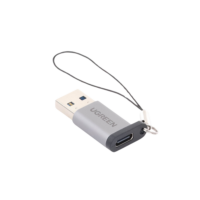 Adaptador-ugreen Adaptador USB 3.0 Macho a USB-C 3.1 Tipo C Hembra |Carga y Sincronización de Datos | Admite Corriente de 3A | Transferencia de hasta 5 Gbps | Amplia Compatibilidad | Chip VL160 | Caja de Aluminio | Color Gris