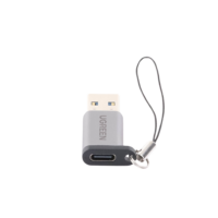 Adaptador ugreen. Adaptador USB 3.0 Macho a USB-C 3.1 Tipo C Hembra |Carga y Sincronización de Datos | Admite Corriente de 3A | Transferencia de hasta 5 Gbps | Amplia Compatibilidad | Chip VL160 | Caja de Aluminio | Color Gris