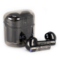 AUDIFONOS INALAMBRICOS TWS BACKDROP TRANSPARENTES/10M / TACTIL COLOR NEGRO