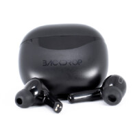 AUDIFONOS INALAMBRICOS TWS BACKDROP /CONTROL TACTIL / CAJA DE CARGA CON PANTALLA /MANOS LIBRES/10M/ COLOR NEGRO