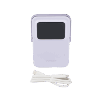 Power Bank Inalambrico | 5000mAh | 7.5W | Con Emojis de Estado | Carga Rápida USB-C Bidireccional | Pantalla TFT Inteligente | 13 niveles de Proteccion | Con Holder | Color Purple.