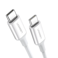 Cable USB-C a USB-C | 1 Metro | Carga Rápida de hasta 60W | Transferencia de datos de 480 Mbps | PD3.0 | QC 4.0/3.0/2.0 | FPC | AFC | Duradero y Flexible| Caja ABS | Cubierta de TPE | Color Blanco | 2 a?os de Garant?a.