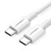 Cable USB-C a USB-C | 1 Metro | Carga Rápida de hasta 60W | Transferencia de datos de 480 Mbps | PD3.0 | QC 4.0/3.0/2.0 | FPC | AFC | Duradero y Flexible| Caja ABS | Cubierta de TPE | Color Blanco | 2 a?os de Garant?a.
