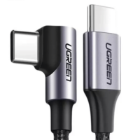 Cable USB-C a USB-C | 1 Metro | Conector con ?ngulo Recto de 90? | Carga Rápida de hasta 60W | 480 Mbps | PD3.0 | QC4.0/3.0/2.0 | FPC | AFC | protección Integrada| Caja de Aluminio | Nylon Trenzado | Color Negro