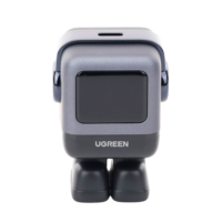 Cargador Mini GaNRobot 30W serie Nexode | 1 USB-C de Carga Rápida | Tecnolog?a GaN II | Multiprotocolo PD/QC/SCP/FCA | Carga Inteligente | Pantalla LED | Zapato Magn?tico Extra?ble | Thermal Guard | Color Negro.