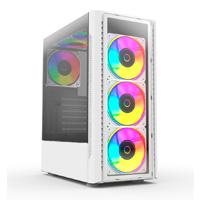 GABINETE BALAM RUSH DRAGONFLY CRYSTAL GM745 / MINI TORRE/ ATX, MICRO ATX, MINI ITX / PANEL CRISTAL TEMPLADO/ ILUMUMINACION RGB/ METAL/ BLANCO/ BR-935975