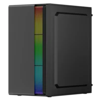 GABINETE ACTECK FUSION II GI440 / MICRO TORRE / MICRO ATX, MINI ITX / FUENTE 500W / ILUMINACION RGB / PANEL ACRILICO, METAL / NEGRO / AC-935753