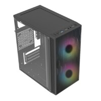 GABINETE ACTECK FUJI GC470 / MINI TORRE / MICRO ATX , MINI ITX / FUENTE 500W / VENTILADOR RGB / PANEL ACRILICO, METAL / AC-935838