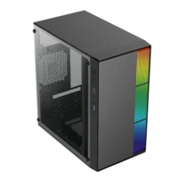 GABINETE ACTECK FUSION II GI440 / MICRO TORRE / MICRO ATX, MINI ITX / FUENTE 500W / ILUMINACION RGB / PANEL ACRILICO, METAL / NEGRO / AC-935753