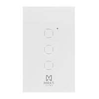 APAGADOR INTELIGENTE DE PARED MIRATI DE 3 APAGADORES TOUCH WIFI 2.4HZ BLUETOOTH // COMPATIBLE CON ANDROID E IOS // FUNCIONA CON ALEXA Y ASISTENTE DE GOOGLE