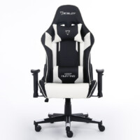 SILLA GAMER OCELOT/COLOR BLANCO CON NEGRO/DESCANSA BRAZOS AJUSTABLES/ RECLINABLE 90-155 GRADOS/ SOPORTA HASTA 150KG