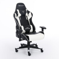 SILLA GAMER OCELOT/COLOR BLANCO CON NEGRO/DESCANSA BRAZOS AJUSTABLES/ RECLINABLE 90-155 GRADOS/ SOPORTA HASTA 150KG