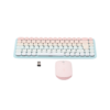 Paquete de Teclado y Mouse | 85 teclas en Español | Bluetooth y 2.4GHz | Mouse Ambidiestro | Sensor de DPI ajustable | Efectos de Iluminación del Teclado | Amplia compatibilidad | Color Rosa.