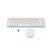 Paquete de Teclado y Mouse | 85 teclas en Español | Bluetooth y 2.4GHz | Mouse Ambidiestro | Sensor de DPI ajustable | Efectos de Iluminación del Teclado | Amplia compatibilidad | Color Rosa.