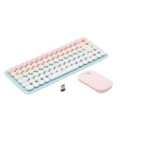 Paquete de Teclado y Mouse | 85 teclas en Español | Bluetooth y 2.4GHz | Mouse Ambidiestro | Sensor de DPI ajustable | Efectos de Iluminación del Teclado | Amplia compatibilidad | Color Rosa.