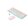Paquete de Teclado y Mouse | 85 teclas en Español | Bluetooth y 2.4GHz | Mouse Ambidiestro | Sensor de DPI ajustable | Efectos de Iluminación del Teclado | Amplia compatibilidad | Color Rosa.
