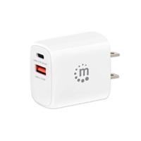 CARGADOR PARED,MANHATTAN,406291, 20W, USB-C PD 20W Y USB-A QC 18W