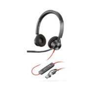 DIADEMA HP POLY 8X229A6 BLACKWIRE C3225 | ALAMBRICA BINAURAL USB-A USB-C Y 3,5 MM REDUCCION DE RUIDO CON MICROFONO CONTROL EN EL CABLE COLOR NEGRO CON NARANJA