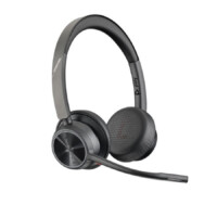 DIADEMA HP POLY 77Z00AA VOYAGER 4320 / VERSION MICROSOFT TEAMS, INALAMBRICA, BINAURAL, BLUETOOTH, DONGLE USB-A, ALCANCE DE 50 M HASTA 24 H DE CONVERSACION CON BASE DE CARGA