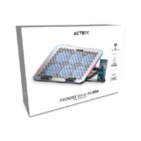 BASE ENFRIADORA ACTECK FROOST RAW BE630 / 15.6 PULG / 6 VENTILADORES / 2X USB 2.0 / AJUSTABLE 8 NIVELES / ILUMINACION 10 MODOS / POTENCIA ABSOLUTA / ALUMINIO / AC-940771