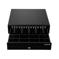 CAJON DE DINERO TECHZONE  TZBE4B8M90, COMPARTIMENTO, 4 BILLETES, 8 MONEDAS, REMOVIBLE, NEGRO