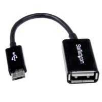 CABLE ADAPTADOR DE 12CM MICRO USB MACHO A USB A HEMBRA OTG PARA TABLETS SMARTPHONES TELFONOS INTELIGENTES - NEGRO - STARTECH.COM MOD. UUSBOTG