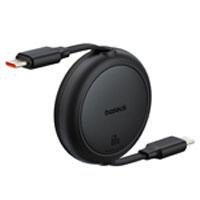 CABLE RETRACTIL BASEUS 1M, TIPO C A TIPO C, CABLE DE CARGA 60W, COLOR NEGRO
